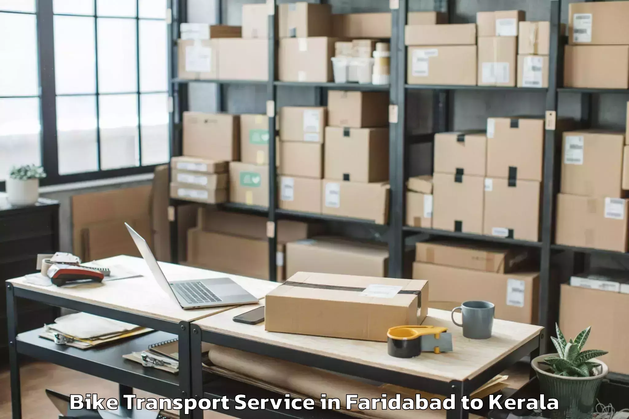 Professional Faridabad to Ayoor Bike Transport